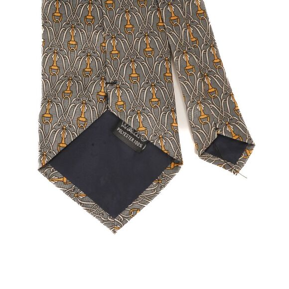 Versace Grey Classic Horsebit Reapeating Pattern Tie - Picture 3 of 6